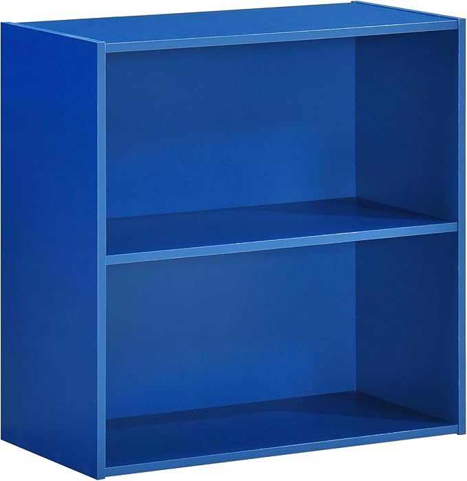 KB Designs - Tony 2-Tier Modern Bookcase with Open Storage Shelves for Kids’ Rooms, Playrooms, or Home Offices – Compact Colorful Bookshelf Organizer