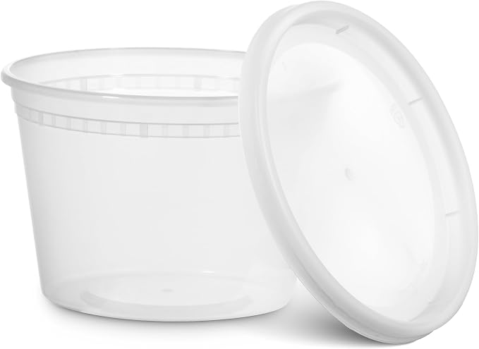 JoyServe 16 Oz Deli Food Containers with Lids - (72 Sets) Airtight Plastic Food Storage for Takeout, Meal Prep, To-Go, and Soup Freezer Containers with 72 Lids, BPA-Free, Dishwasher, Microwave Safe