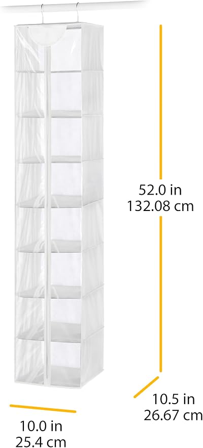 Whitmor Crystal Clear Hanging Sweater Bag - White