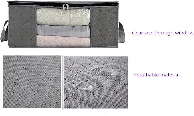 Storage Clothes Bins Closet Bags: Containers Organizer Bag Boxes Clothing Bin Box Container Organization for Organizing Blanket Cloth Pillow Sheet Sweater and Storage Totes Organizers With Lids
