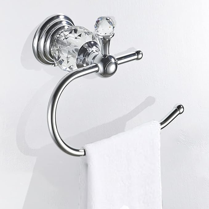 WOLIBEER Crystal Toilet Paper Holder, Polished Chrome Tissue Paper Holder Silver Bathroom Toilet Roll Hanger Wall Mounted Brass
