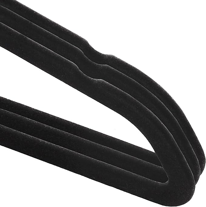 Casafield 100 Velvet Baby Hangers - 11" Size for Infant & Toddler Clothes - Black