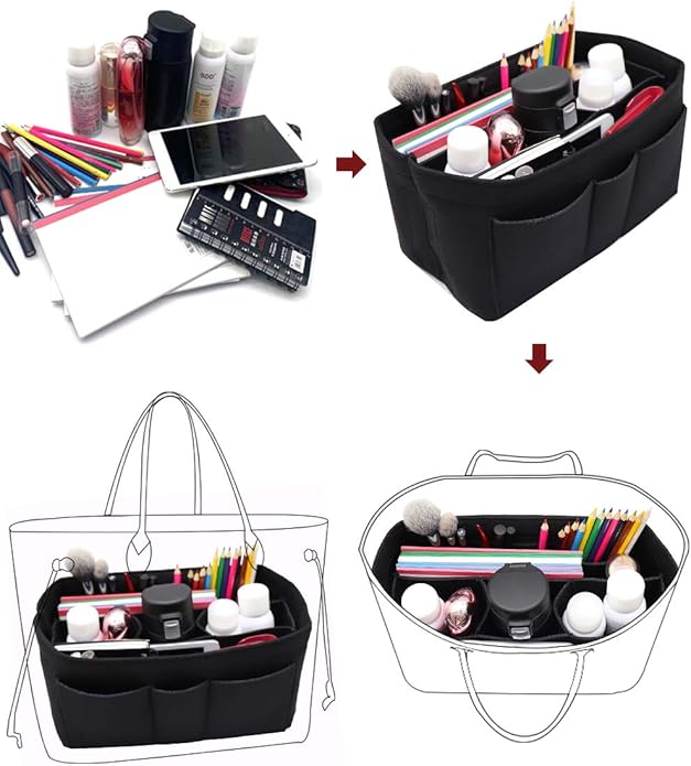 LEXSION Felt Insert Bag Organizer Bag In Bag For Handbag Purse Organizer Fits Speedy Neverful