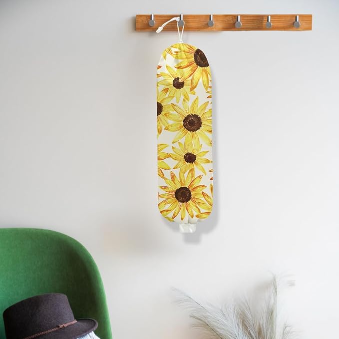 Sunflower Plastic Bag Holder, Sunflower Gifts for Women Mom Grandma | Wall Mount Plastic Bag Holders for Grocery Bags, Floral Reusable Grocery Bags Storage Dispenser for Home Kitchen Pantry Decor