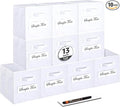 13x13x13 storage cube bins (Set of 10) Fabric storage cubes with 10 Labels Window Cards & a Pen, storage cubes 13x13, Collapsible 13 inch cube storage bins, Cubby Organizer Boxes, White