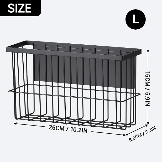 FAMNONE 1-Pack Magnetic Basket for Dryer Balls, Laundry Room Organizer | Metal Dryer Ball Holder, Magnetic Lint Bin, Fridge Basket, Washer Dryer Organizer for Kitchen, Laundry