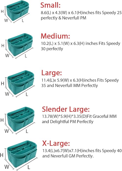 LEXSION Felt Insert Bag Organizer Bag In Bag For Handbag Purse Organizer Fits Speedy Neverful
