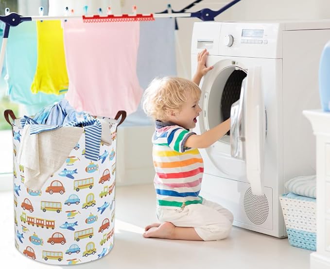 Kids Laundry Basket Kids Hamper Car Toy Storage Bin for Boys Room Decor Nursery Hamper Gift Baskets for Bedroom Bathroom(Car)