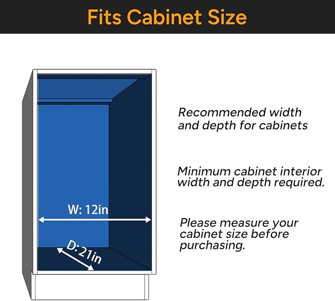 ROOMTEC Pull Out Cabinet Organizer(11" W x 18" D),Heavy Duty Slide Out Shelves,Pull out Drawers for Kitchen Cabinet,Base Cabinet Organization for Home, Kitchen, Bathroom