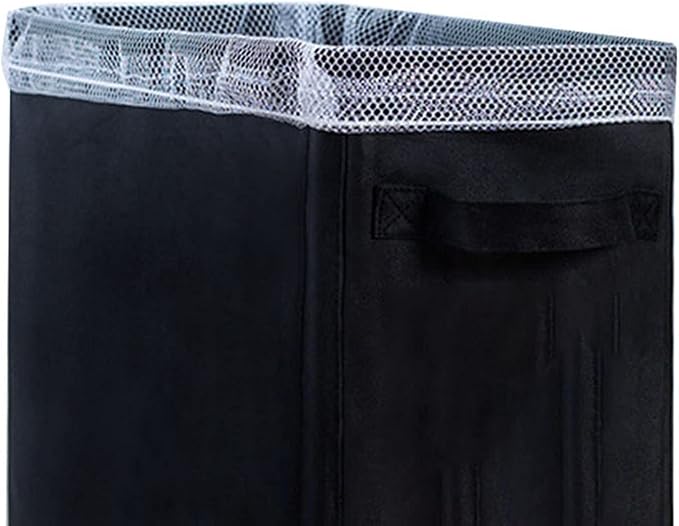 Slim Laundry Basket with Wheels Foldable Sorter and Organizer on Wheels Large Dirty and Thin Fabric Storage Basket for Household Items (Black)
