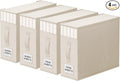StorageTastic 4 Pack Bed Sheet Closet Organizers and Storage,Sturdy Foldable Storage Containers with Window and Label,Storage and Organization for Bedding Sheets,Duvet Covers,Blankets (Beige)