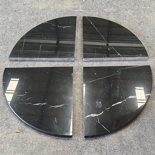 Lovdeco Marble Corner Shelf Wall Mount, Nero Marquina Black Marble Corner Shower Shelf, Polished 9" Round Edge Corner Sh