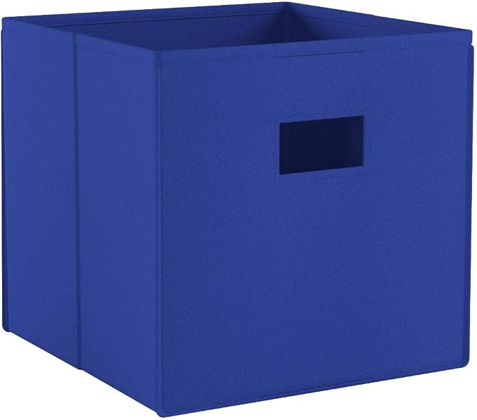 RiverRidge Folding Storage Bins with Handles Blue Cube Storage Organizer for Closet, Bedroom & Playroom - Closet Organizers and Storage Set of 2