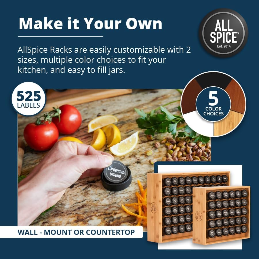 AllSpice 4" Glass Spice Jars 4 fluid ounces- 18 Pack