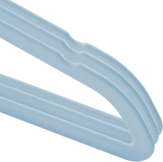 Casafield 100 Velvet Baby Hangers - 11" Size for Infant & Toddler Clothes - Light Blue
