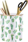 Pen Pencil Holder, Multi-Purpose Holder for Desk Pencil Cup for Girls Boys Kids Durable Ceramic Desk Organizer Makeup Brush Holder for Office, Classroom, Home, Cactus