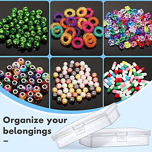 Jetec 6 Pieces Small Clear Plastic Storage Box, 5.2 x 3 x 1.2 Inch