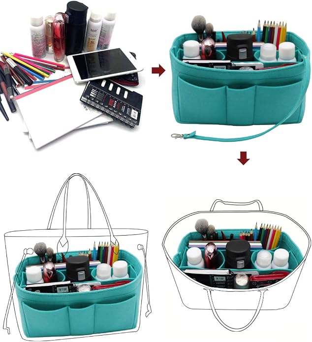 LEXSION Felt Insert Bag Organizer Bag In Bag For Handbag Purse Organizer Fits Speedy Neverful