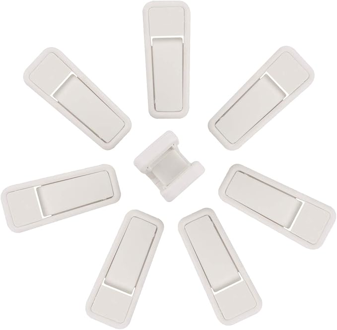 ONE250 Premium Heavy Duty ABS Plastic Slim-line Hanger Set of Finger Clips for Velvet Hangers - 20 Pack (White)