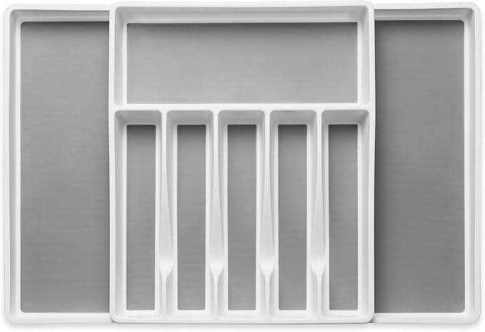 Expandable Cutlery Drawer Organizer, Flatware Drawer Tray for Silverware, Serving Utensils, Multi-Purpose Storage for Kitchen, Office, Bathroom Supplies