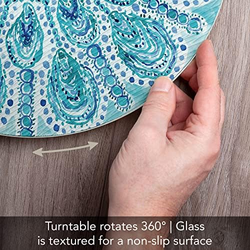Ocean Fantasy 4mm Tempered Glass Lazy Susan Turntable