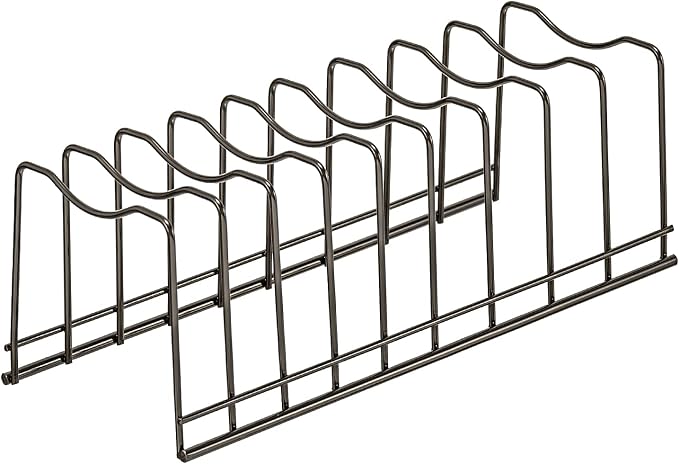 Pot Lid Holder Organizer, Kitchen Countertop Storage Rack Cutting Boards, Bakeware, Pots & Pans, Serving Trays, Reusable Containers in Cabinet Pantry, Stainless Steel