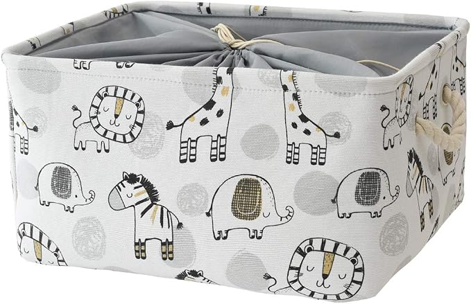 Toy Baskets Toys Organizer Kids Storage Basket, Baby Room Decor Giraffe Laundry Baskets with Drawstring Mothers Day Gifts Basket for Kid's Room (Giraffe, Large)