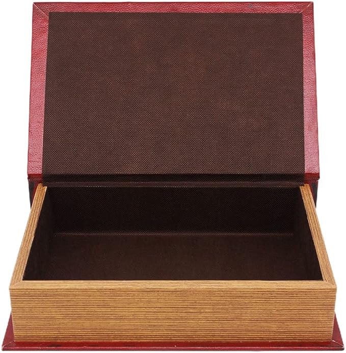 PACOLO Decorative Book Boxes, Faux Wood cover Storage for Hidden Jewelry, Money, and Cash