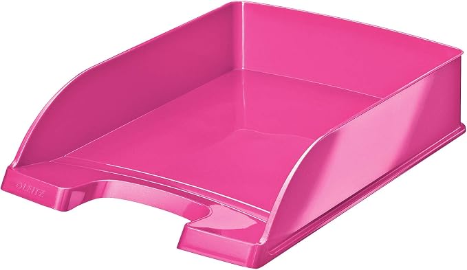 Leitz WOW A4 Letter Tray (Pack of 5, Assorted Colours) Blue, Ice Blue, Pink, Purple and Green
