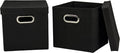 Household Essentials 34-1 Decorative Storage Cube Set with Removable Lids | Black | 2-Pack