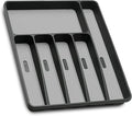 Loyareal Silverware Organizer Utensil Organizer Holder Kitchen Drawer Organizer Plastic Silverware Tray for Drawer Flatware Organizer 6 Compartment Black