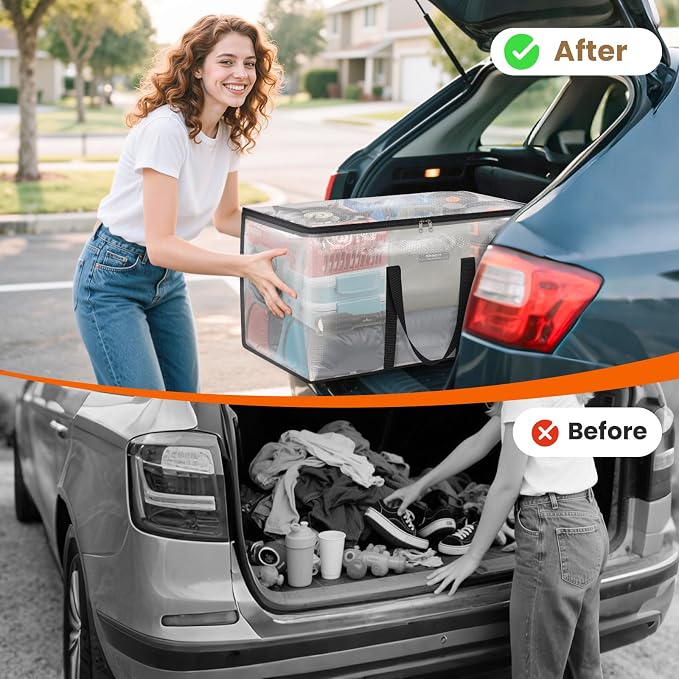 Fab totes Moving Bags Extra Heavy Duty Oversized Clear Storage Bags with Reinforced Handle and Double Zippers,Moving Supplies Totes for Storage Packing Dorm Room Essentials Alternative to Moving Boxes