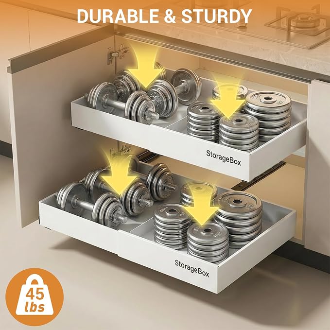 Adjustable Can Organizer for Pantry, Pull-Out Pantry Organizers and Storage, Soda Can Organizer - Great for Pantry, Kitchen Cabinet & Countertop (16.5" L x 12.2" W x 2.8" H (Adjustable Width))