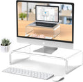Acrylic Monitor Stand Riser L15''xW7.5''xH4'' Clear Laptop Stand for Desk Acrylic Monitor Riser for Desk Accessories Aesthetic Laptop Riser Clear Computer Stand White Office Supplies