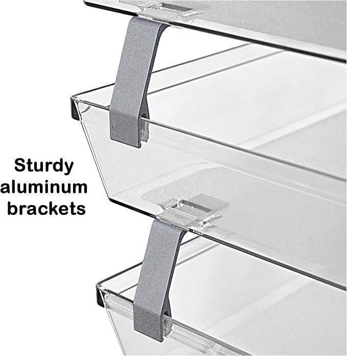 Acrimet 3 Tier Paper Tray Organizer, Stackable Desk File Organizer for Documents, Mail, Letters and Letter Size Paper, Desktop Organizer for Home Office, School and Classroom, Plastic, Crystal Clear