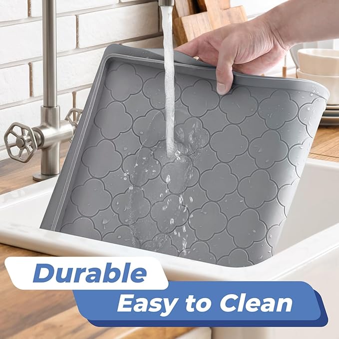 Jin&Bao Waterproof Under Sink Mat 46" x 22", Thick Silicone Mat Cabinet Protector for Kitchen and Bathroom, Shelf Liner, Home Organizer and Storage, Multipurpose Tray for Gadgets and Essentials
