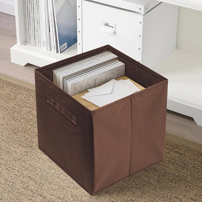 ShellKingdom Foldable Fabric Storage Cubes And Cloth Organizer Drawer For Closet And Toys, 6 Pack (Chocolate)