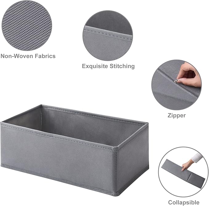 6 Packs Dresser Drawer Organizers for Clothing,Woven-Fabric Baby Clothes Organizer and storage in Bedroom-Closet & Drawer Organization-1 Large Cell