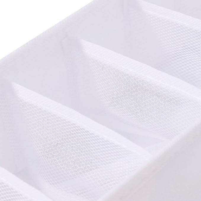 Qozary 3 Pack Sock Underwear Drawer Organizer Dividers, Collapsible Cabinet Closet Storage Boxes for Clothes, Socks, Lingerie, Underwear, Tie, Belt, Baby, Bedroom
