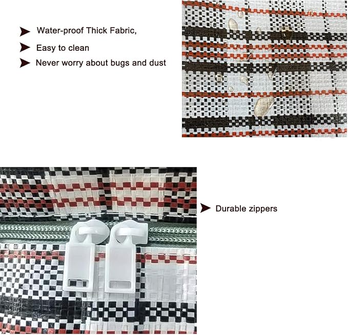 Heavy Duty Large Moving Bags, 90L Big Organizer Storage Bags With Durable Zipper, Water Resistant Totes, Carrying Bag, Camping Bag for Clothes, Bedding, Comforter, Pillow, Moving (Set of 4)