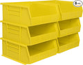 Akro-Mils 30235 AkroBins Plastic Storage Bins, Space-Saving Stackable Bins for Garage, Pantry, Craft Organization, 11" x 11" x 5", Yellow, 6-Pack