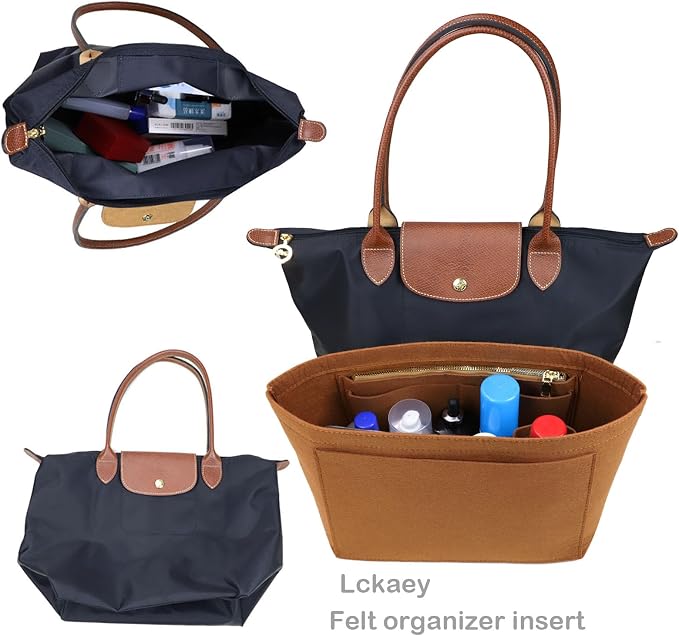 Lckaey Purse Organizer Insert for Longchamp Le Pliage Neo Handbags Insert Organizer 1012camel-L