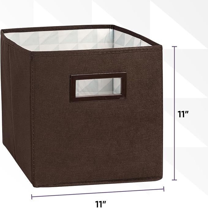 Superio Collapsible Storage Bins For Organization And Storage, Closet Organizers And Storage, Dorm Room Storage, Storage Containers, Laundry Room Organization, Brown 8-pack