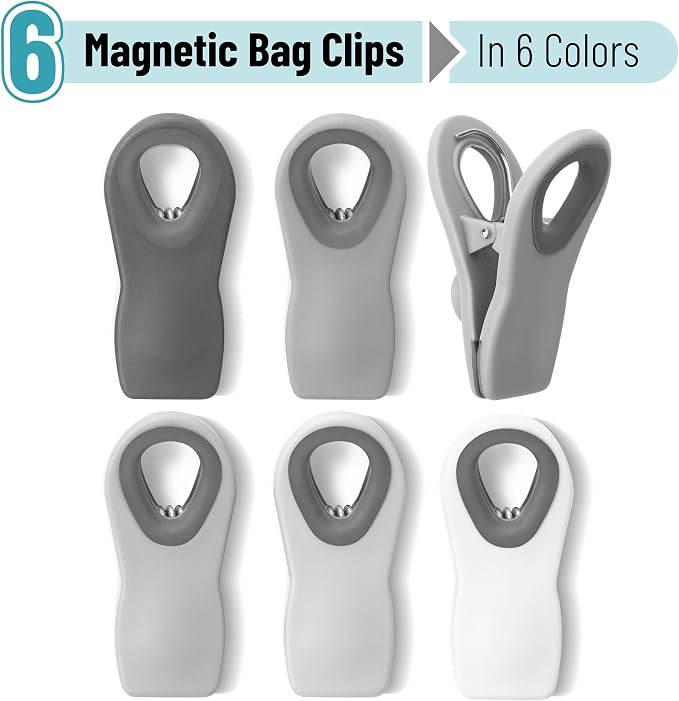 Mr. Pen- Magnetic Chip Clips, 6 Pack | Airtight Seal Reusable Bag Closers for Food Storage, Snacks, Bread & Kitchen Organization