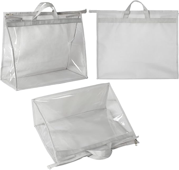Outgeek 3PCS Purse Storage Bag Organization Purse Dust Bag Organizer Clear Plastic Lightweight Protective Waterproof Handbag Protector