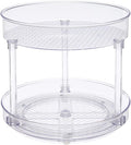 Amazon Basics Lazy Susan Turntable Organizer for Spices and Condiments, 9" Diameter, 2 Tier, Clear