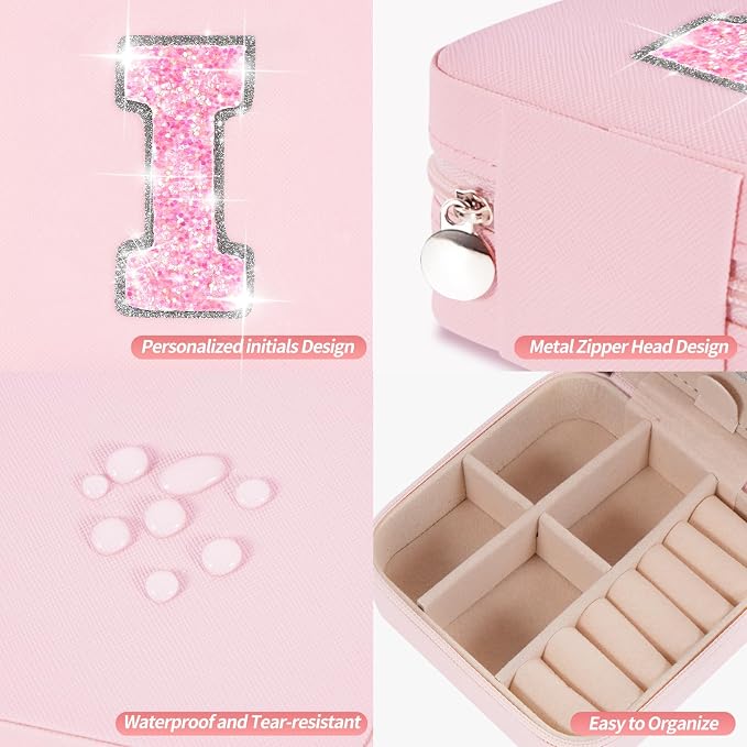 Uygafly Gifts for Teen Girl Trendy Stuff,Birthday Gift for 5 6 7 8 9 10 11 12 13 14 15 Year Old Girls,Cute Travel Jewelry Case Small Box | Pink,I