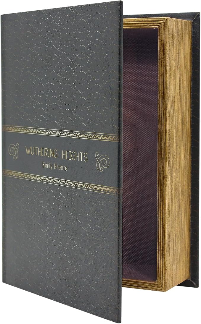PACOLO Decorative Book Boxes, Faux Wood cover Storage for Hidden Jewelry, Money, and Cash (Wuthering Heights)