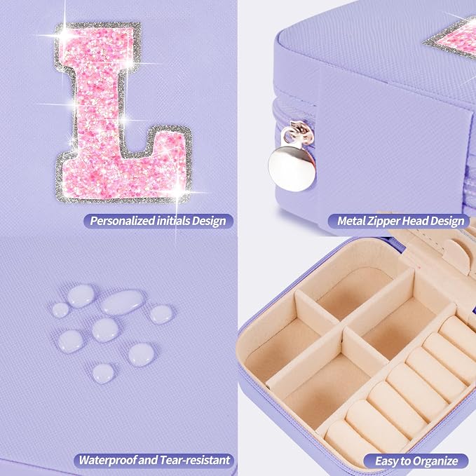 Uygafly Gifts for Teen Girl Trendy Stuff,Birthday Gift for 5 6 7 8 9 10 11 12 13 14 15 Year Old Girls,Cute Travel Jewelry Case Small Box | Lavender,L