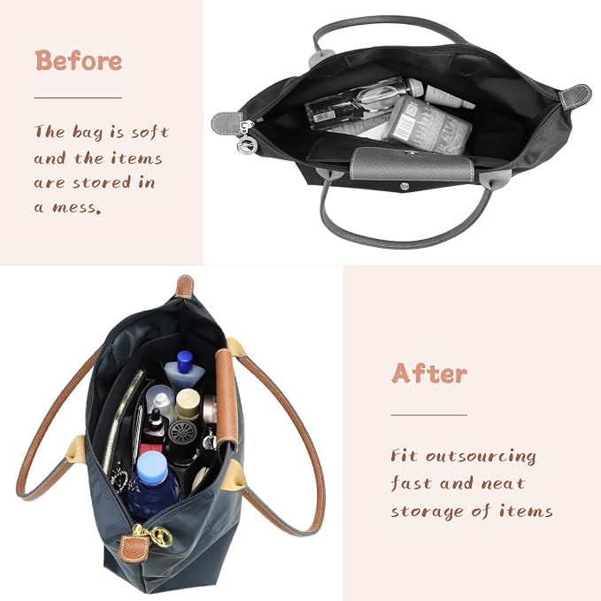 Lckaey Purse Organizer For Longchamp Purse For Long Champ Le Pliage Insert organizer1012-30aterrimus-L